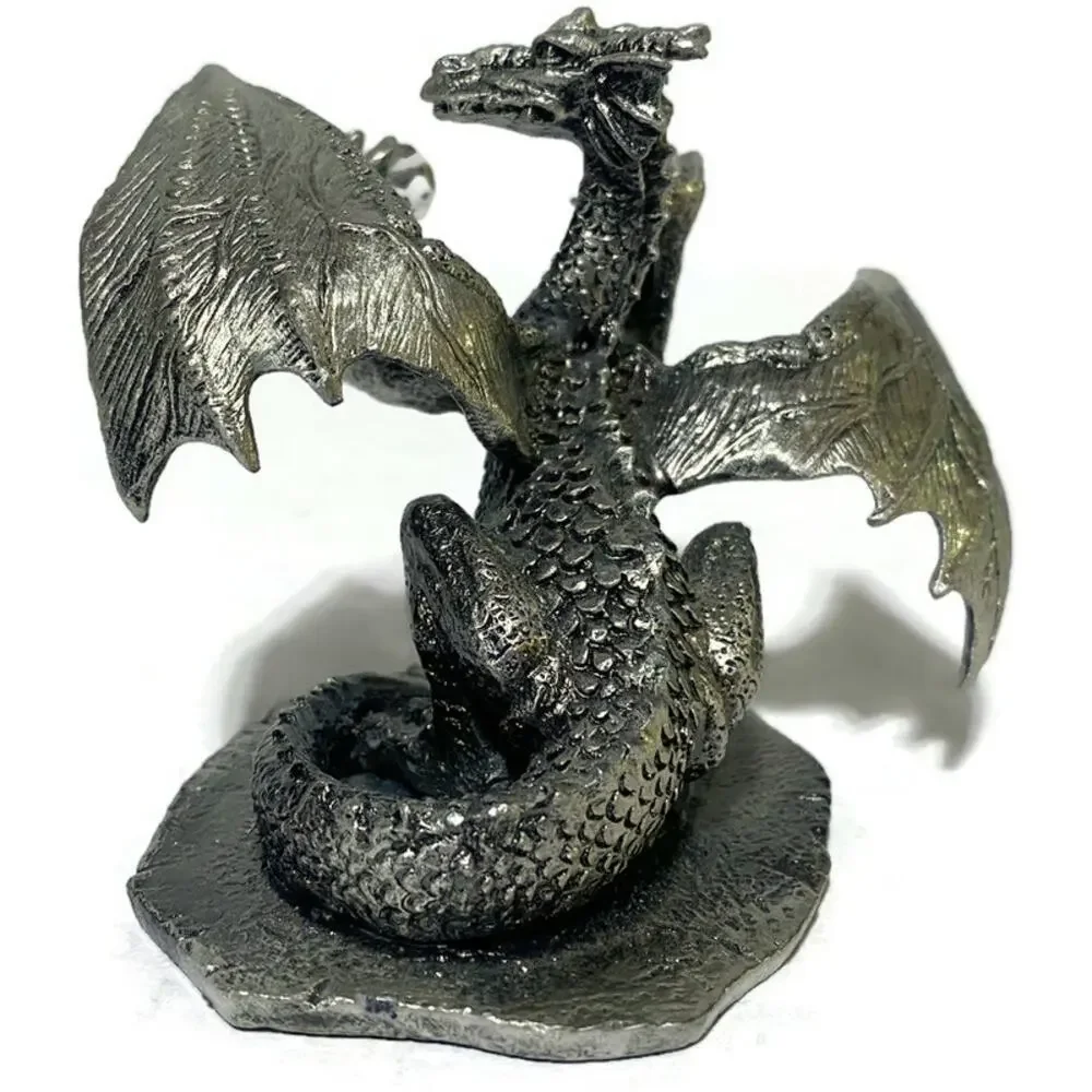 Excalibur Casino Pewter Dragon Figurine With Crystal Ball 3